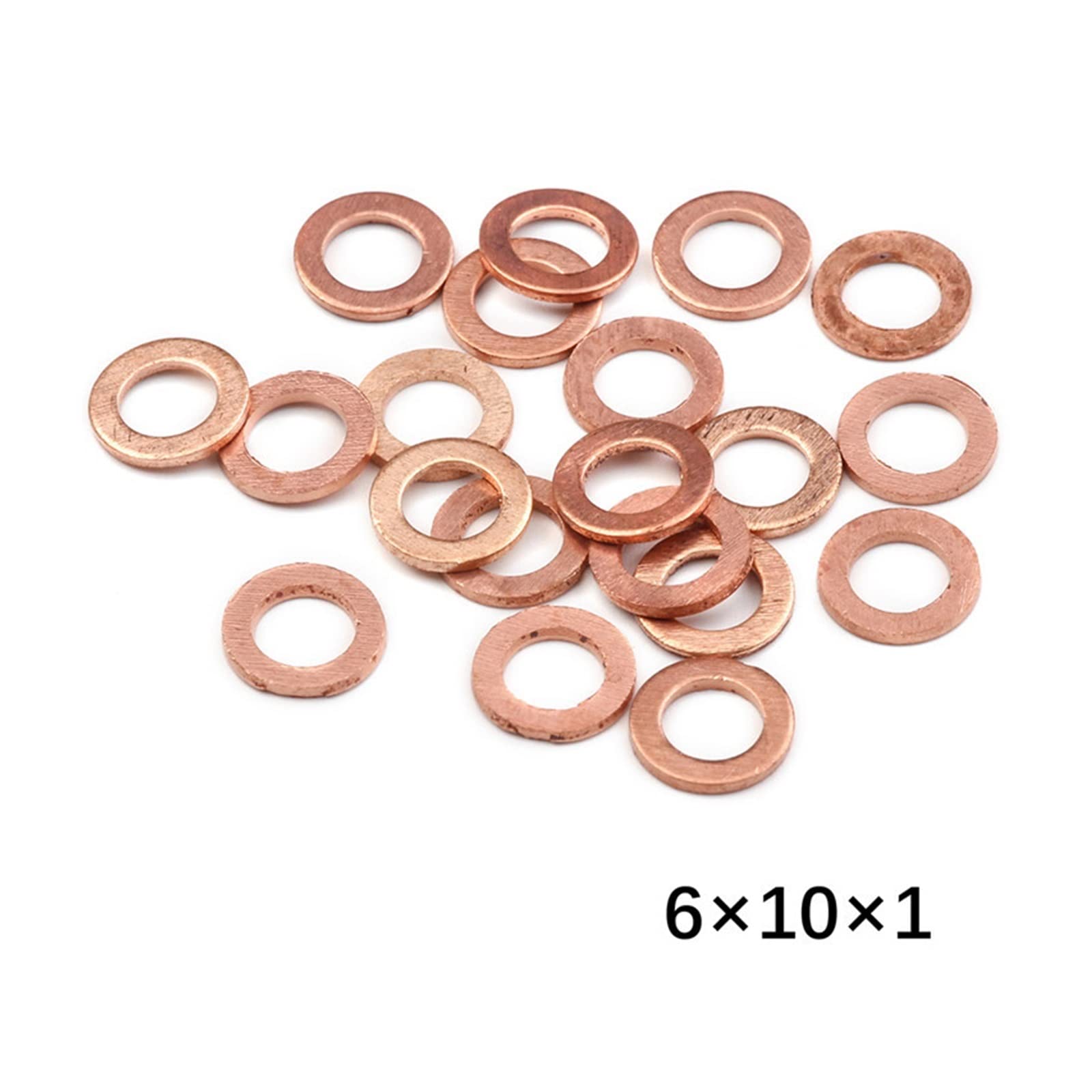 LYVQZPWLRcerraduras de cobre, 10/20/50 piezas de arandelas de cobre macizo, juntas de anillo plano, tapón de cárter, sello de aceite, accesorios de fijación, arandelas, accesorios de hardware(20pcs,16