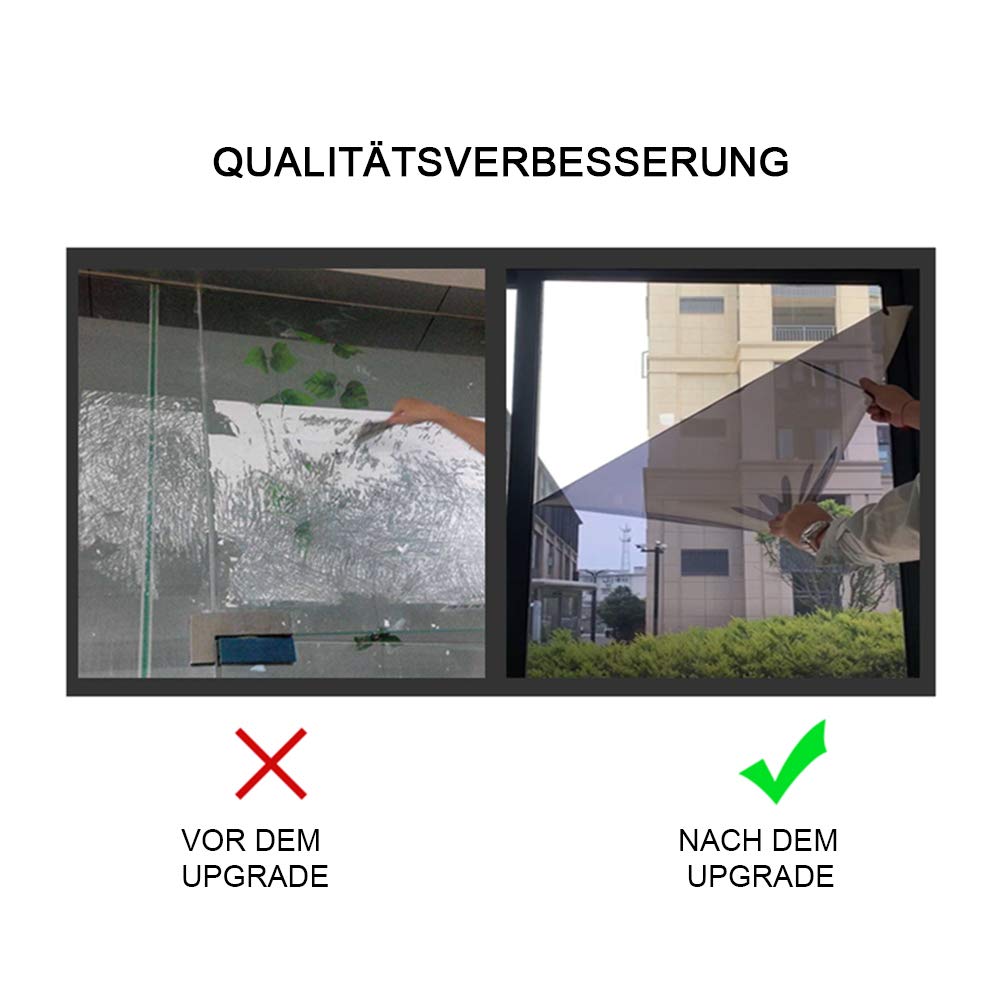 Modrad - Lámina de Espejo autoadhesiva para Ventana y Oficina (protección Solar, protección Visual, protección contra Rayos UV), Color Plateado, 60x400 cm