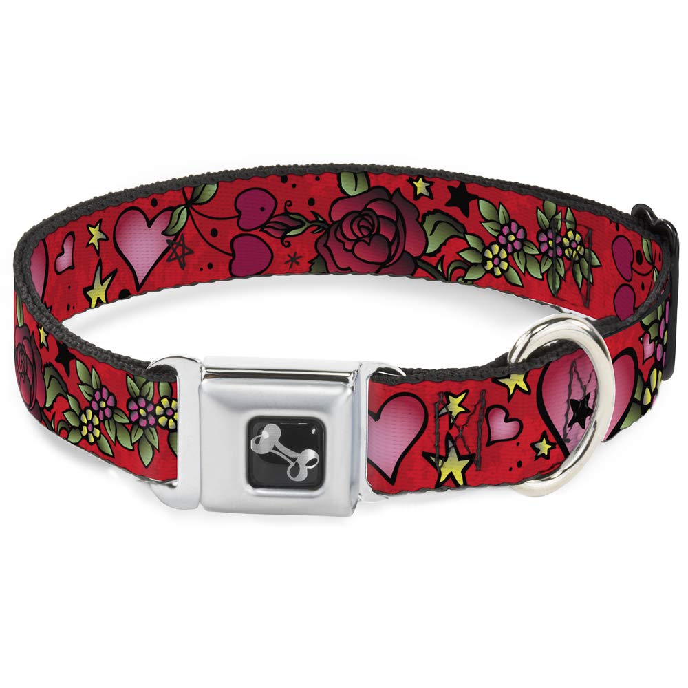 Collier de chien ajustable 18-81,3 cm à boucle en os résistante pour grand chien actif