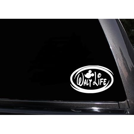 Download Amazon Com Signage Cafe Walt Life Disney Four Pack Of Vinyl Decals White Vinyl Car Truck Decal Stickers Disney World Land Automotive