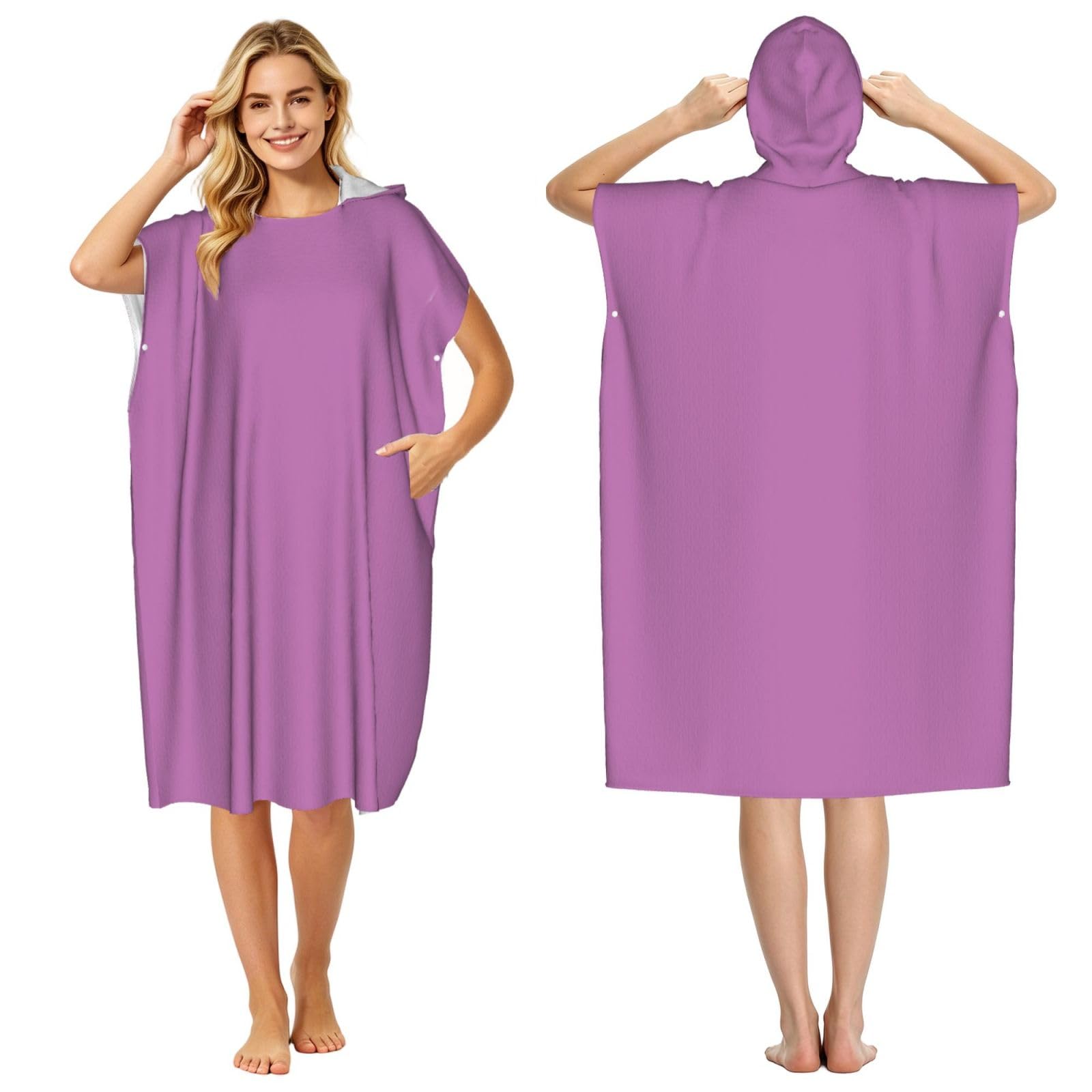 DTHKJNLSF Orchid Color Adult Hooded Beach Poncho Towel