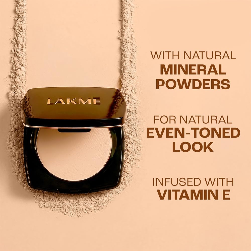 Lakme Forever Matte Compact, Smooth Finish, Lightweight Compact Powder That Lasts for 12 HrsFor A Natural Even Toned Look, Marble, 9g 1