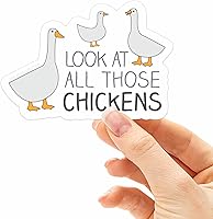 Vista 1 de Calcomanía de vid con texto en inglés «Look At All Those Chickens», citas divertidas de vid, calcomanía de meme de Internet para Hydroflask