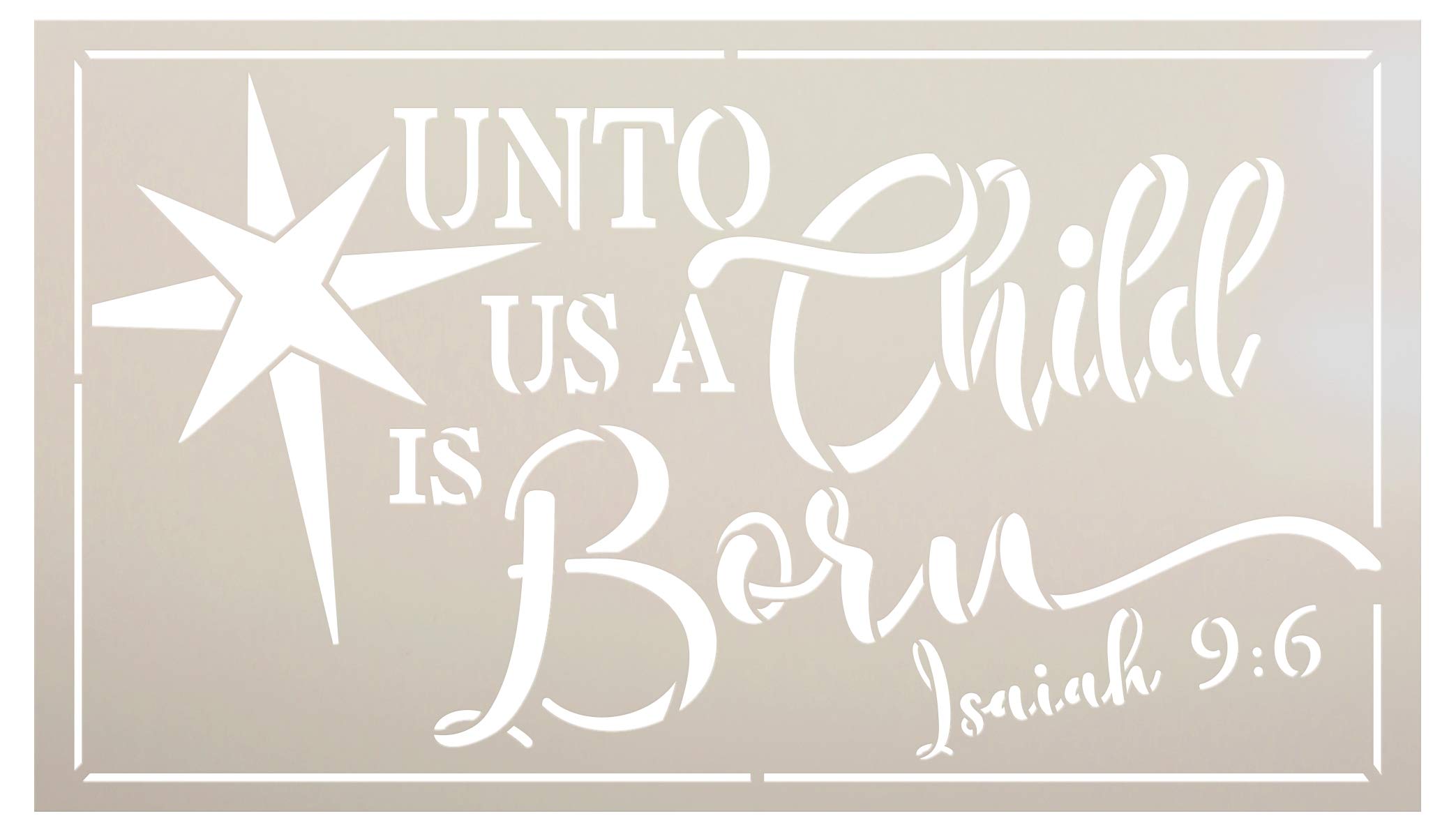 Buy Unto Us A Child is Born Stencil with Star by StudioR12 | Bible