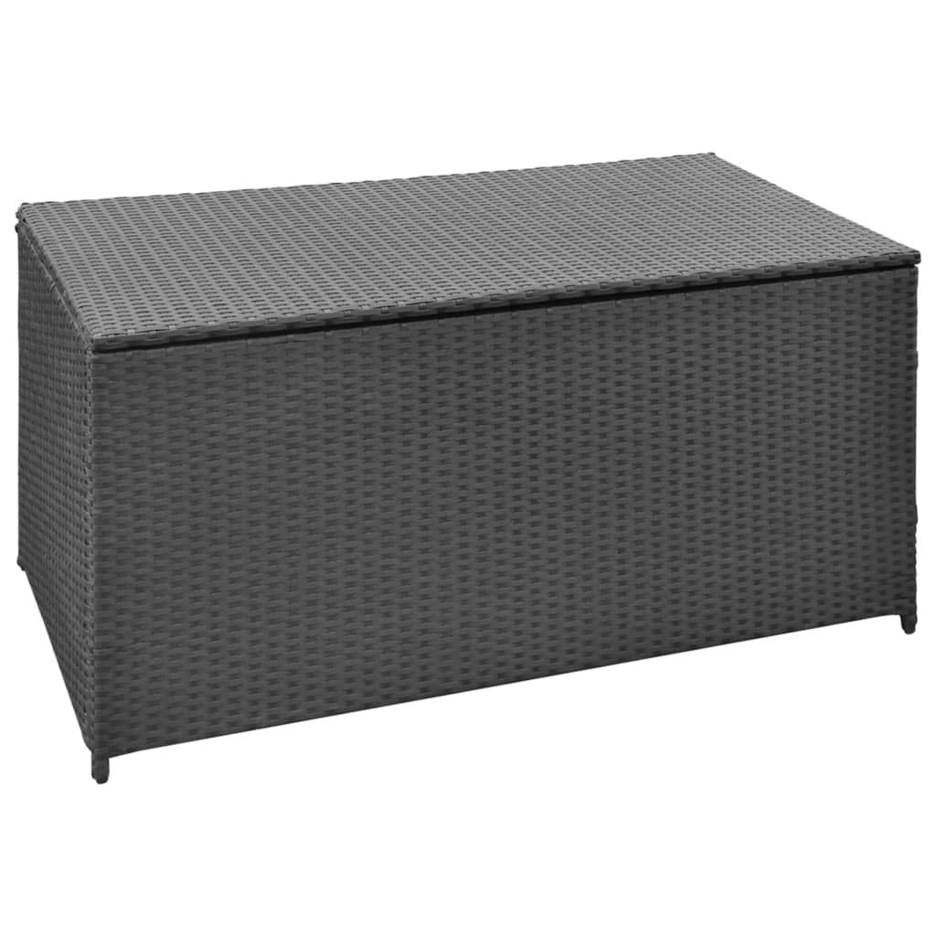 vidaXL Skrzynia ogrodowa, czarna, 120 x 50 x 60 cm, rattan PE