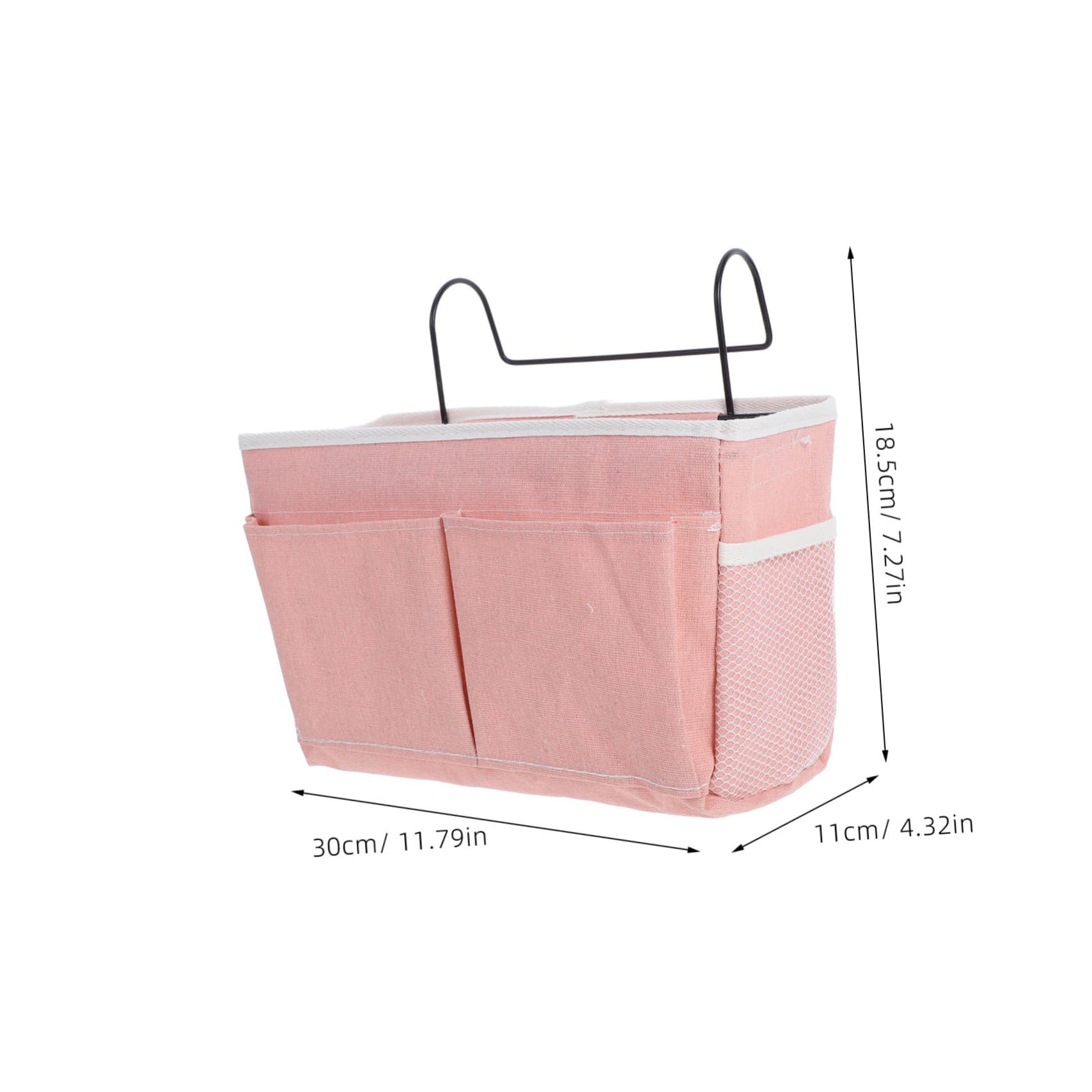 Zerodeko Bedside Hanging Storage Bag Organizer for College Dorm Bunk Beds Fabric Storage Basket for Books Phones Glasses and Sundries Space Saving for Tidy Living
