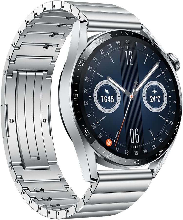 HUAWEI WATCH GT 3 46 mm Smartwatch, 2 Weeks' Battery Life, All-Day SpO2 Monitoring, Personal AI Running Coach, Accurate Heart Rate Monitoring, Extended 3-month Warranty, Stainless Steel