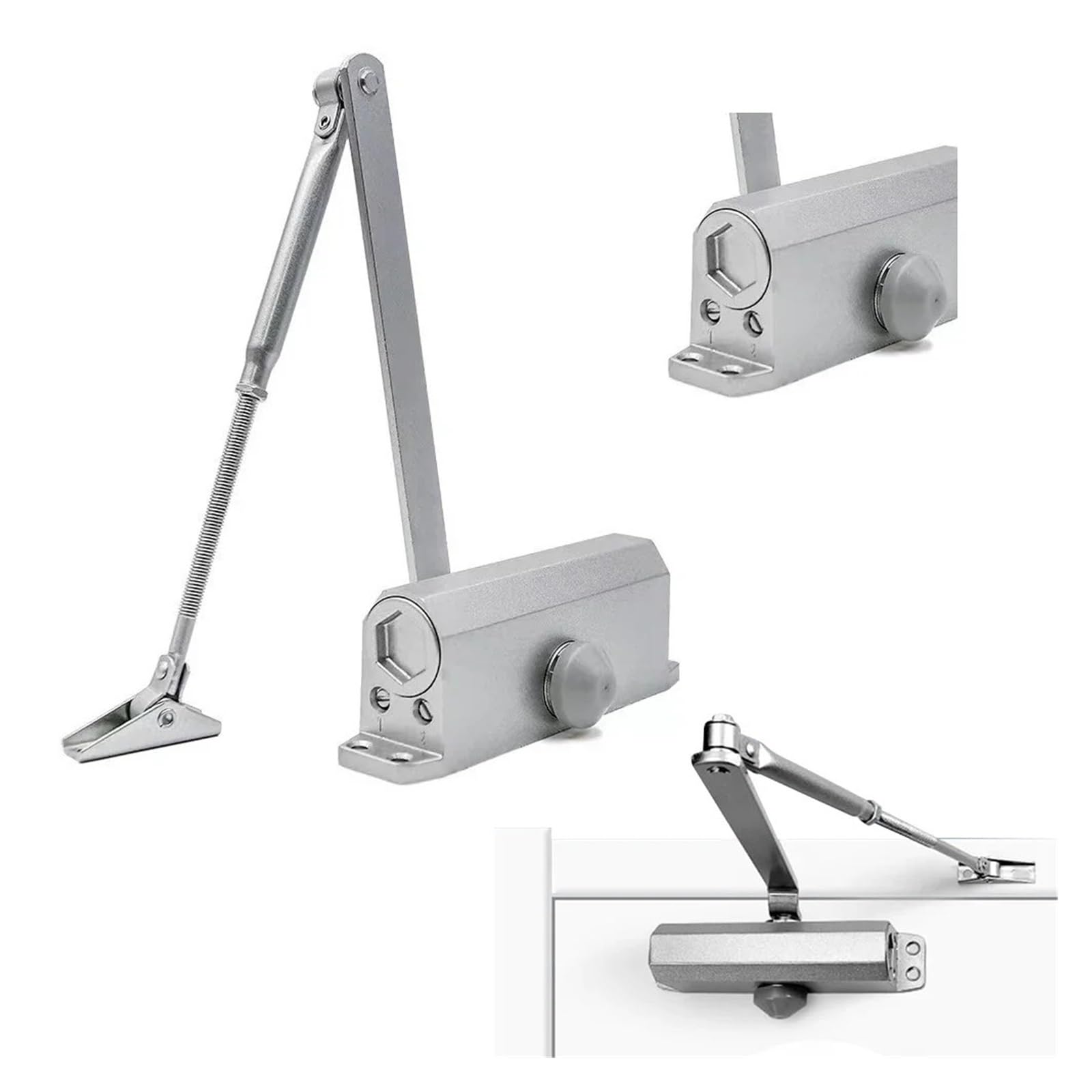 Chiudiporta con molla in metallo, strumento di chiusura silenziosa | Affidabile hardware di chiusura automatica automatica for realizzare una chiusura silenziosa e stabile della porta(45-85KG)