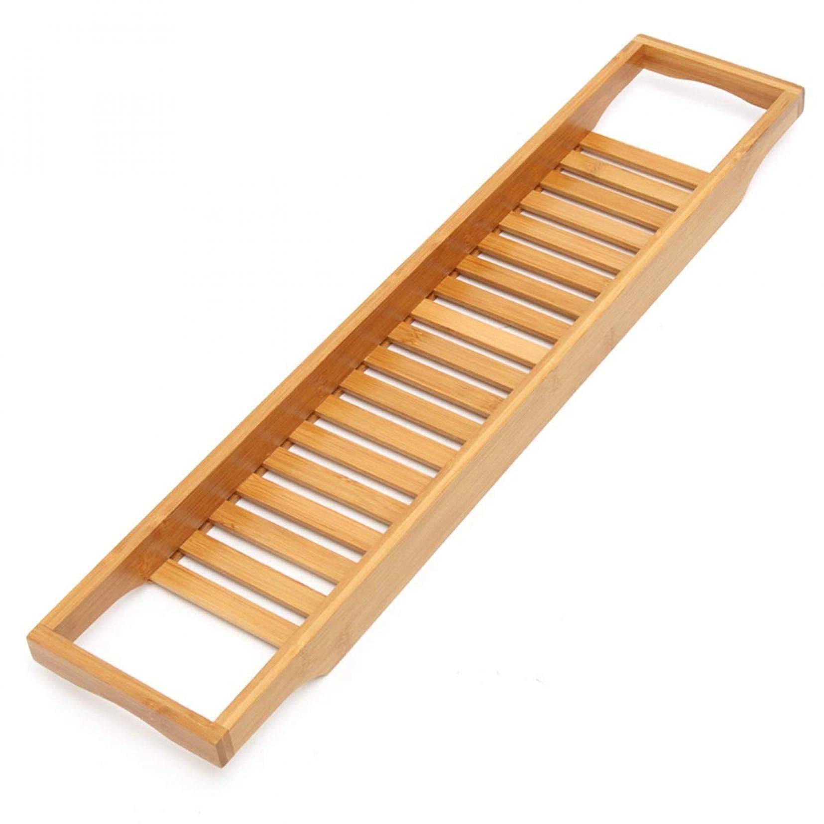 Vassoio regolabile in bambù per vasca da bagno, accessorio di lusso per vino, libri e accessori da bagno, perfetto per gli appassionati di relax e cura di sé