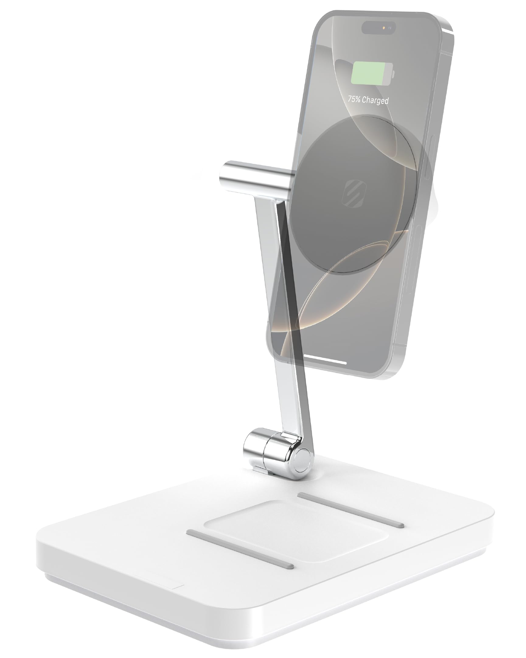 Scosche MagicMount Base MS Foldable Fast Wireless Charging Station for Desk, Phone Charger for MagSafe iPhone 16/15/14/13/12/AirPods Pro with Apple