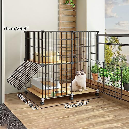Cage pour chats noire : enclos modulable intérieur et extérieur - 2