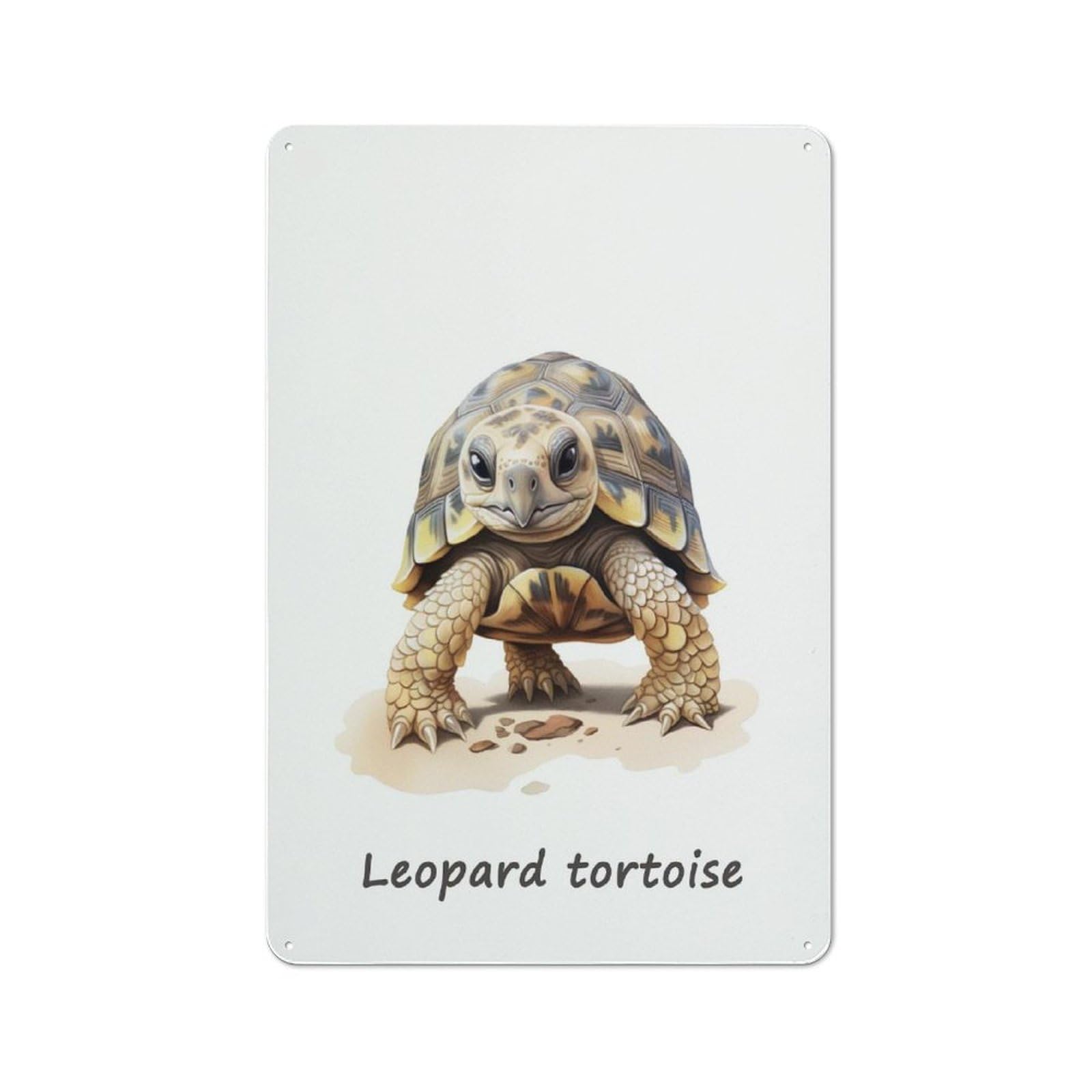 Junmoney Leopard Tortoise Animal Creative Office Metal Sign 30X20cm, Office Wall Decor For Hobby Room, Office, Lounge Or Living Room