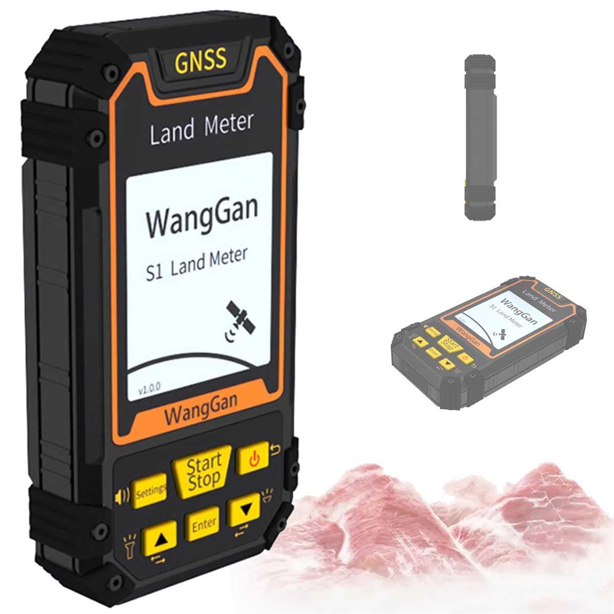 Miernik lądowy GPS, Ręczny sprzęt do pomiaru GPS,Maszyna do pomiaru lądu,Ręczny miernik lądowy GPS,Z kolorowym ekranem LCD,Zewnętrzne narzędzie pomiarowe Grenlandii,Black