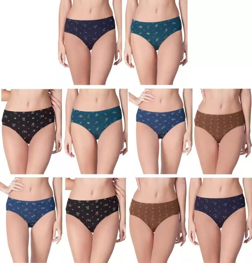 Women Comfortable Pure Cotton Panties (_Printed-34-95 Pack of 10) Multicolour-image-14