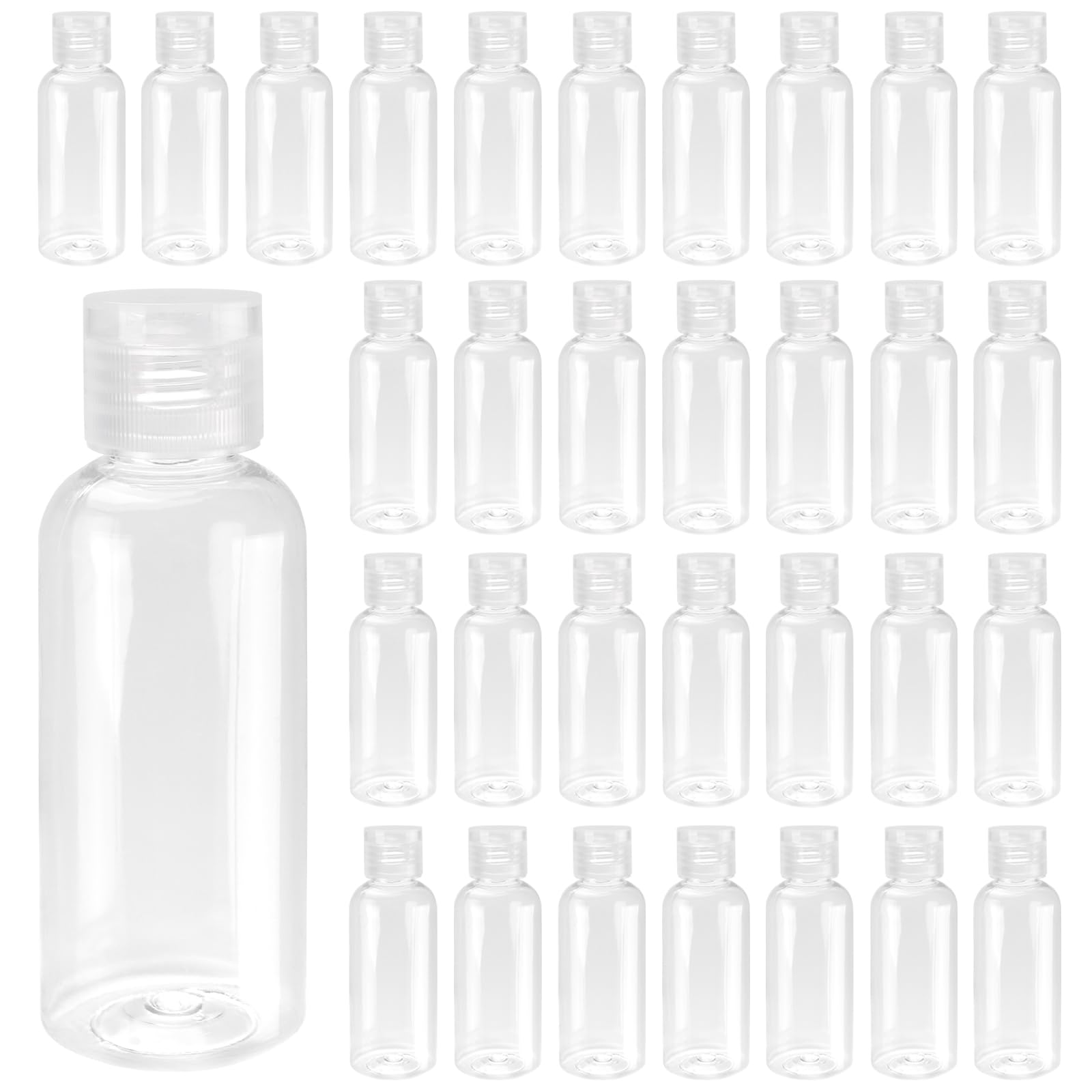 SEHOI Clear PET Refillable Travel Squeeze Bottles with Disc Caps