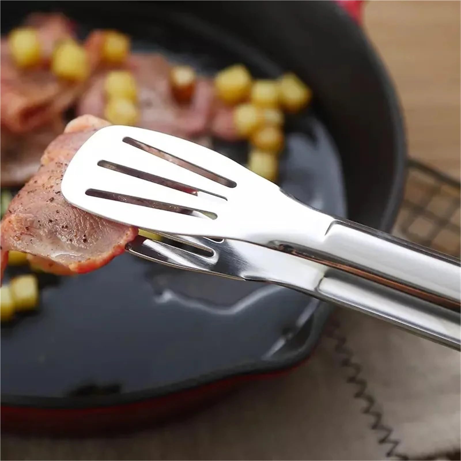 Pinzas para barbacoa, Pinzas de Cocina Acero Inoxidable Plata 9/12/14 pulgadas(12inch 1pc)