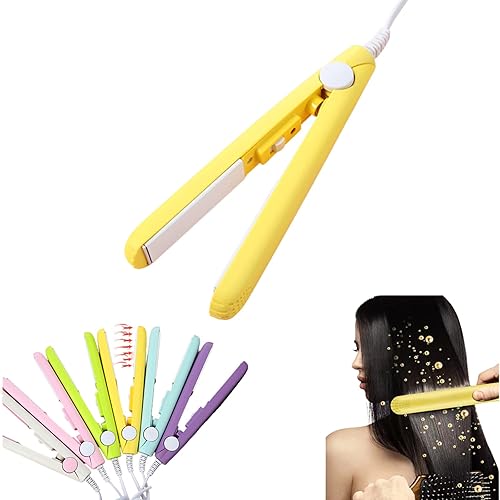 Werdeny - Mini rizador de pelo de cerámica para cabello corto, mini rizador de pelo para cabello corto y fino, mini rizador de cerámica 2 en 1 y