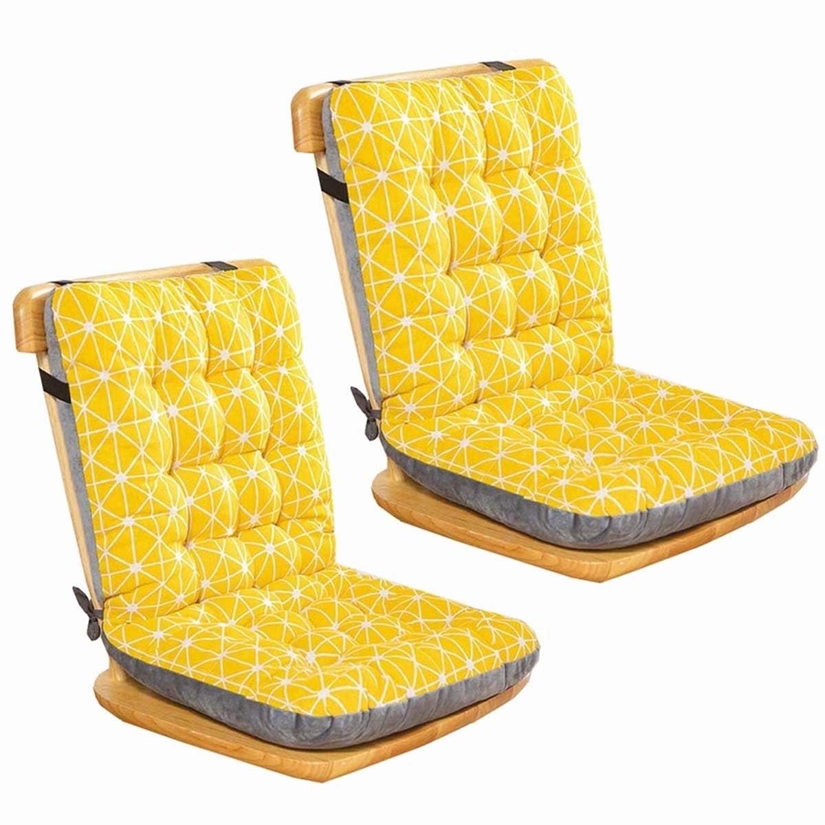 Set of 1/2/4/6 High Back Chair Cushions, Office Chair One-Piece Chair Pads with Ties Dining Room-Kitchen Thickened Chair Seat Cushion Outdoor/Indoor(Color:Color6,Size:XL:45x35x57cm2pcs)