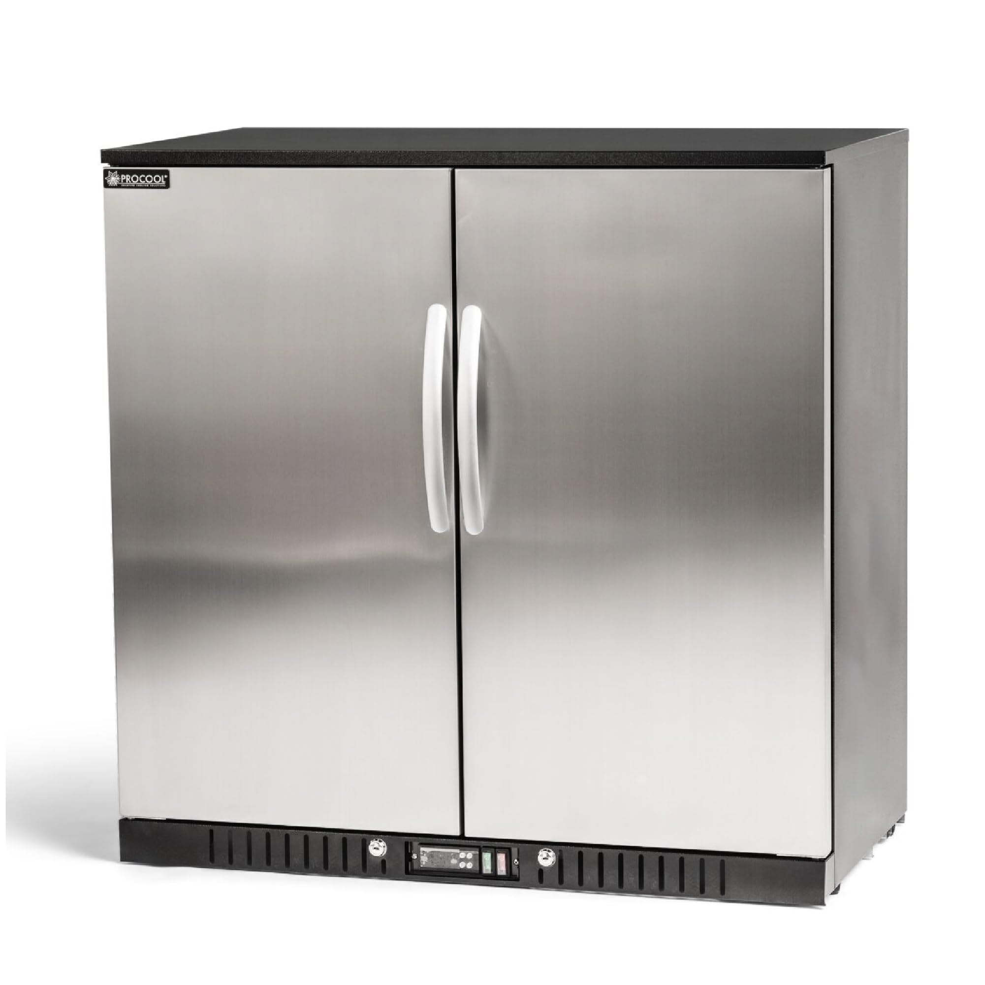 Procool 2-Door Counter Height Beverage Refrigerator - 36" Wide Energy Efficient Stainless Steel Bar Fridge With LED Lighting - Commercial Back Bar Cooler