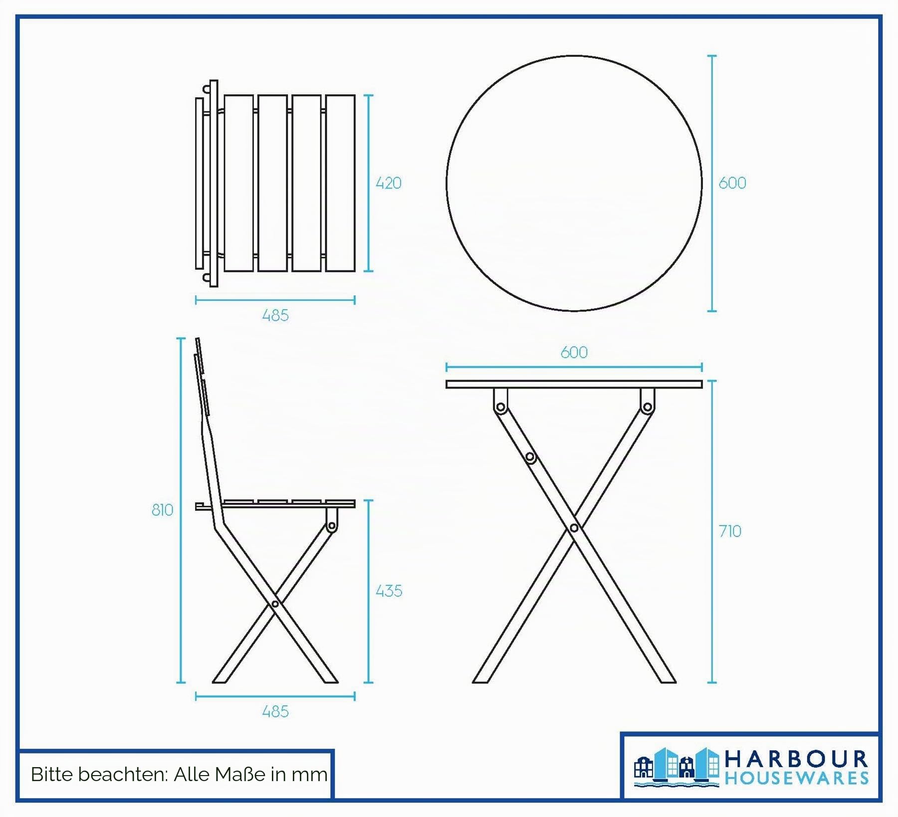 Harbour Housewares 2 Sitzer Sussex Bistro Set - Round - Orange