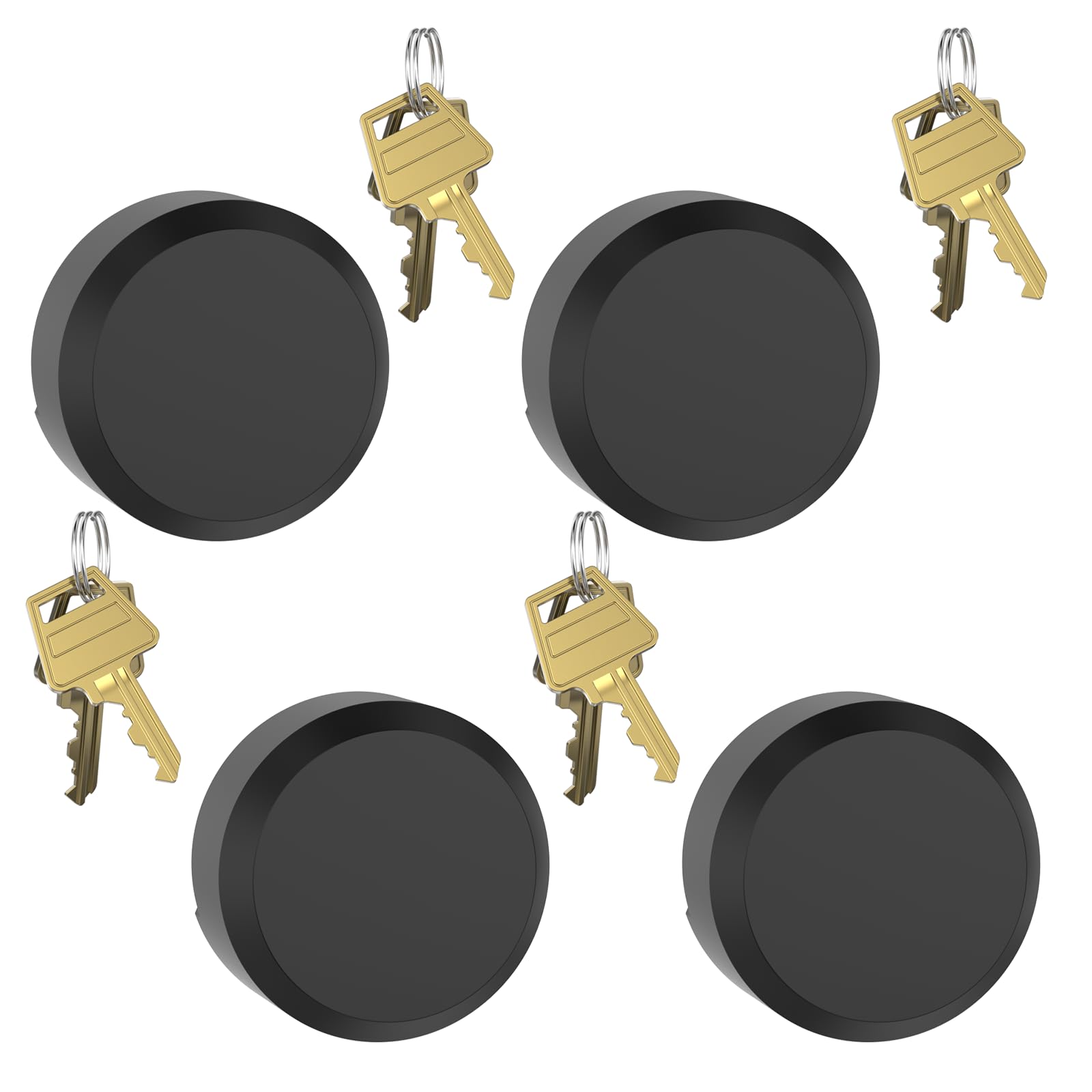 4 Pack 2.9 Inch(73mm) Hidden Shackle Padlocks Keyed Heavy Duty Reinforced Surface Puck Lock,Chrome Trailer Puck Padlocks for Enclosed Trailers,Shipping Containers,Storage Units