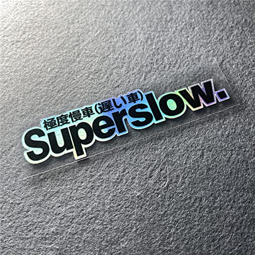Image of Car Styling Sticker for Japanese Superslow Snail Creative Words Auto Oil Tank Window Body Vinyl Computer Case Motocross Decals (M 10x2.5cm Laser 2PCS)