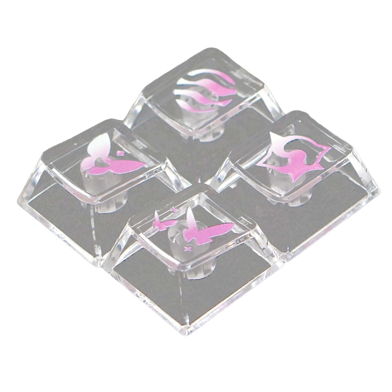 Hsioluted Translucent Keyboards Keycaps Brighter Backlights Enhancement and X Stems Wide Compatibility for Mechanical Keyboards Original Height Translucent Keycaps