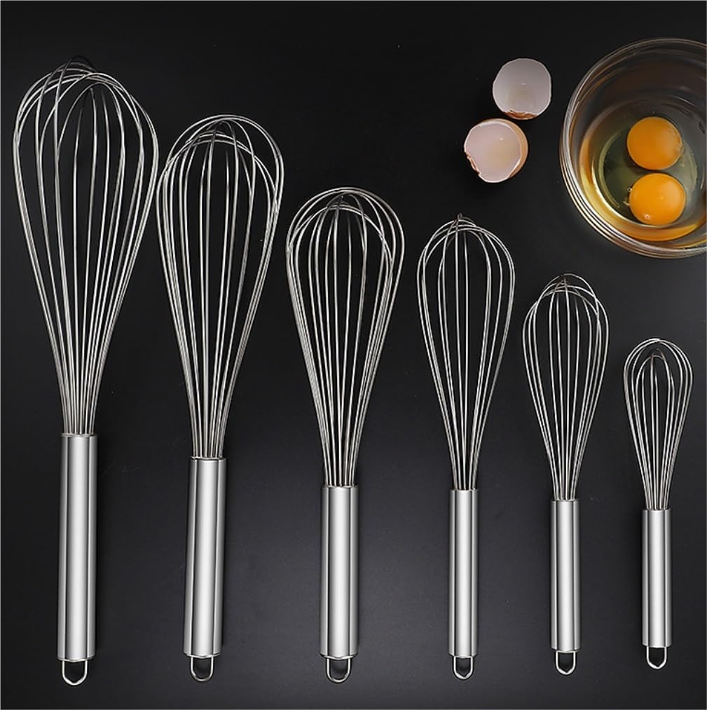 Varillas de Batir para Cocinar Batidor De Huevos Manual con Globos, Utensilios De Cocina For Cocinar Y Hornear, Mezclar Y Huevos, Espumar, Batir(8 Inches)