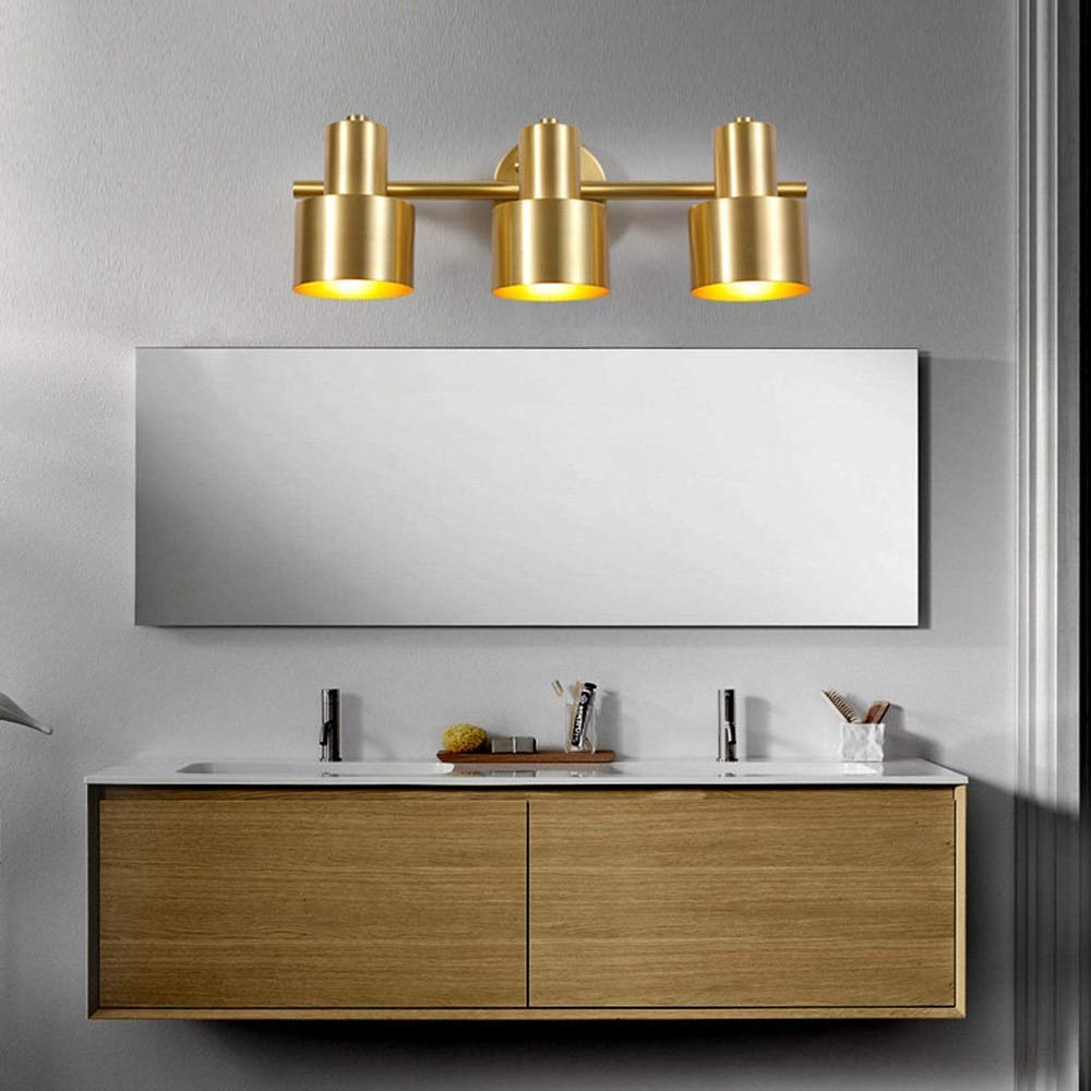 Lampa ścienna północna łazienka lustro światło światła LED lustro łazienkowe szafka toaletka lustro światło nowoczesna prostota miedź, 2-światło (3 światła)