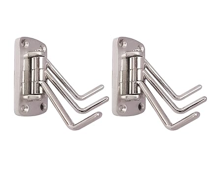 PROMIXO Premium Stainless Steel 3 Pin Cloth Hanger Wall Mounted Bathroom Cloth Hanger,Coth Wall Hook,Door Hooks Rail for Hanging Keys,Clothes,Towel (Pack of 2)