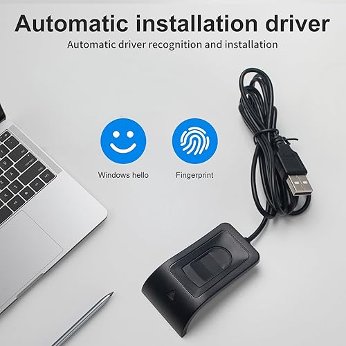 Miniatura 7 de Lector de huellas dactilares USB para Windows1011, instalación automática del controlador de Windows Hello con cable de extensión de 5 pies,