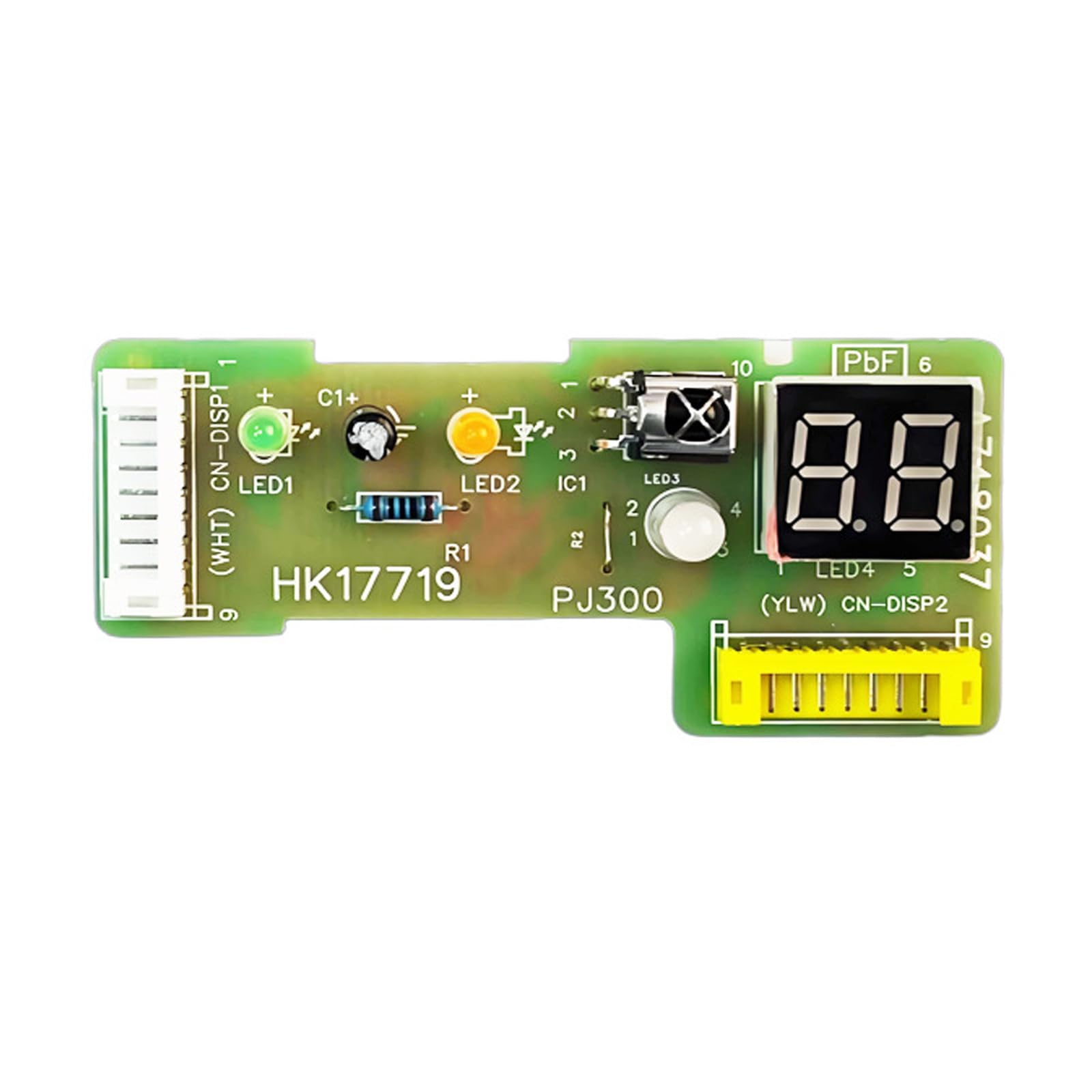 Elnwnnkc Indoor Unit Display Receiver Board for AC Repair and Maintenance Service, Receiver Head, Two 9-Pin Connector Layout, Green PCB Spare Part