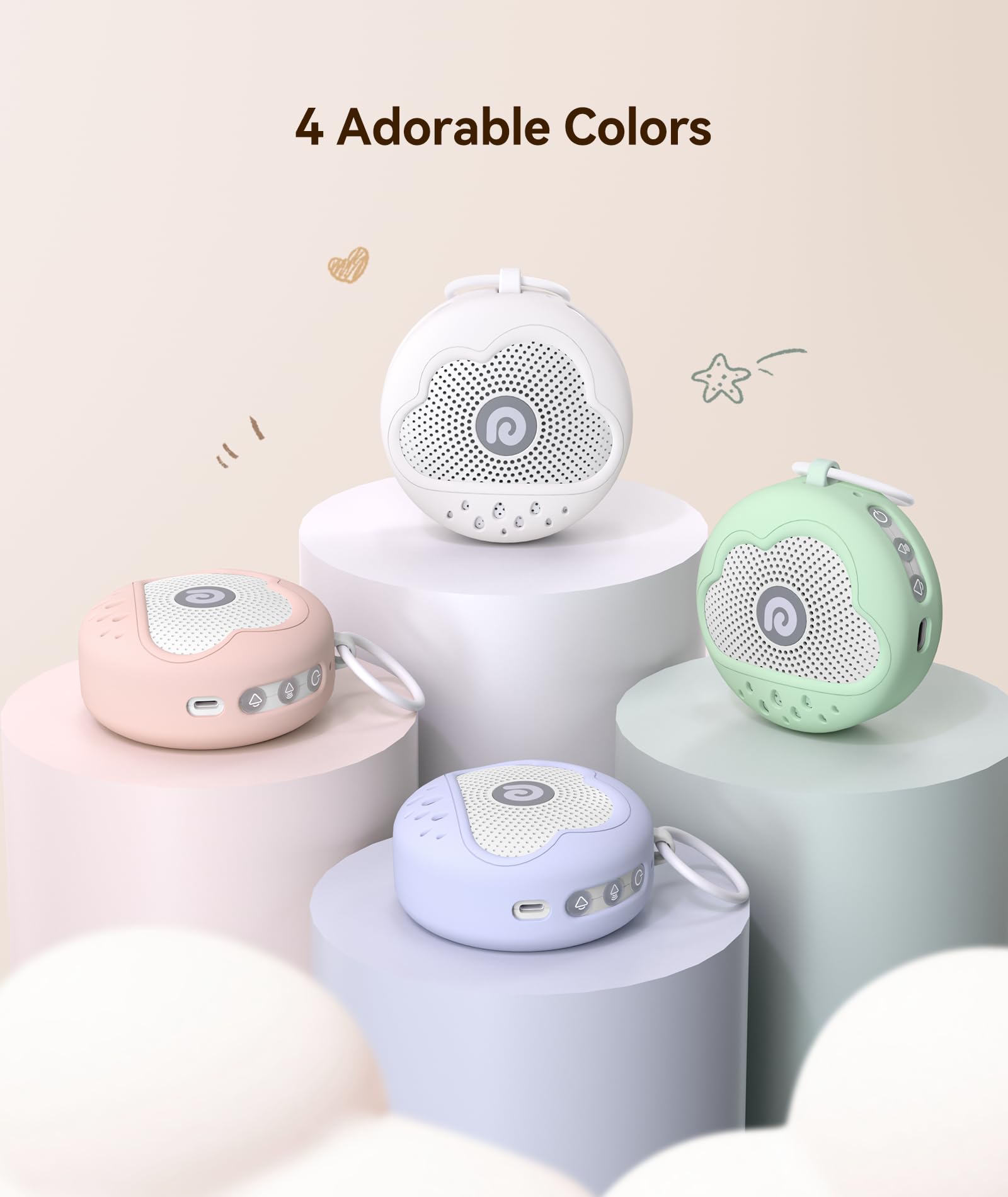 Macchina Rumori Bianchi per Neonato D11Max+ con Copertura in Silicone Senza BPA, 21 Suoni Rilassanti, Macchina Rumore Bianco con Copertura in Silicone Durevole & A Prova di Caduta per Bambini Attivi