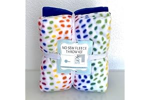Melissa & Doug Rainbow Drops Anti-Pill No-Sew Throw Fleece Fabric Kit (50x60)
