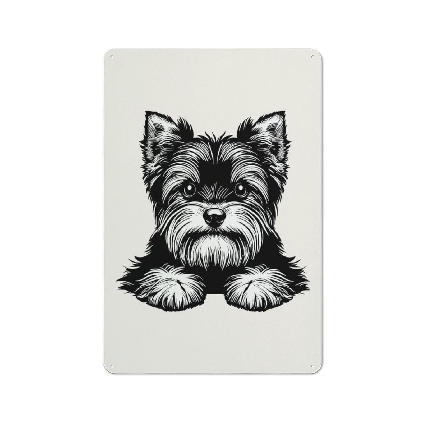 Junmoney Style-15 Yorkshire Terrier(3) Cafe Metal Sign 30X20cm, Vintage Restaurant Wall Art For Tea Room, Shop Wall Or Breakfast Area