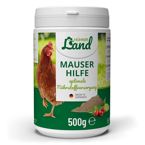 HÜHNER Land Ayuda para la muda de aves de corral, 500 g, suplemento de alimentación para pollos, vitamina B