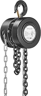 SPECSTAR 1 Ton Hand Chain Hoist - 2200 lbs Capacity, 10 ft Lift, Heavy Duty Alloy Steel Manual Chain Fall for Warehouses & Construction