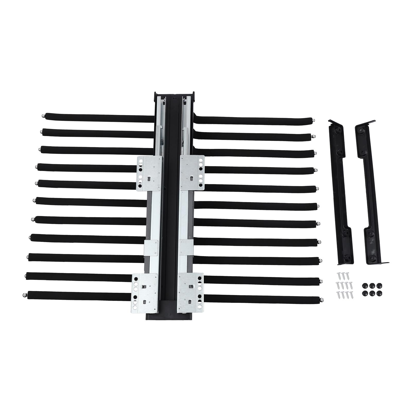 Armadio estraibile organizer per pantaloni, per cabina armadio, accessorio per camicia, gancio per pantaloni, 15 kg, 22 aste per appendere (nero)