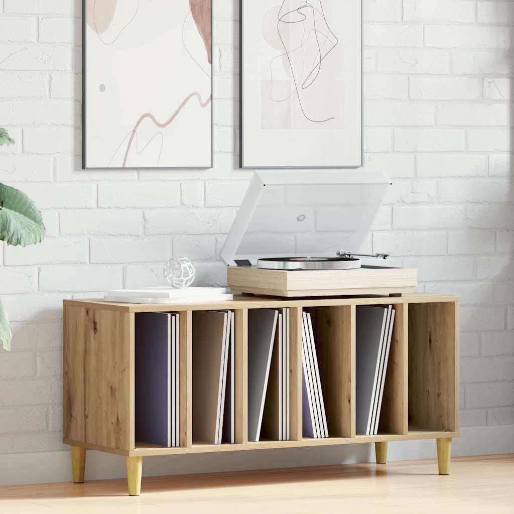 Générique Armadio a dischi in vinile in legno di ingegneria, mobile portaoggetti in vinile, 100 x 38 x 48 cm, con piano robusto per giradischi, mensola per collezione LP, portaoggetti classico