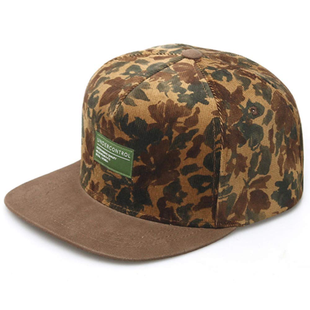 UNDERCONTROLFlat Brim Strapback Adjustable Trucker Cap Snapback for Unisex Hat Solid Pack Desert Fallen Leaves