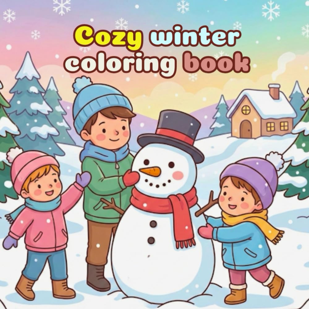Winter Wonderland Coloring Book for Kids: 50 Fun & Easy Winter Pages to Color