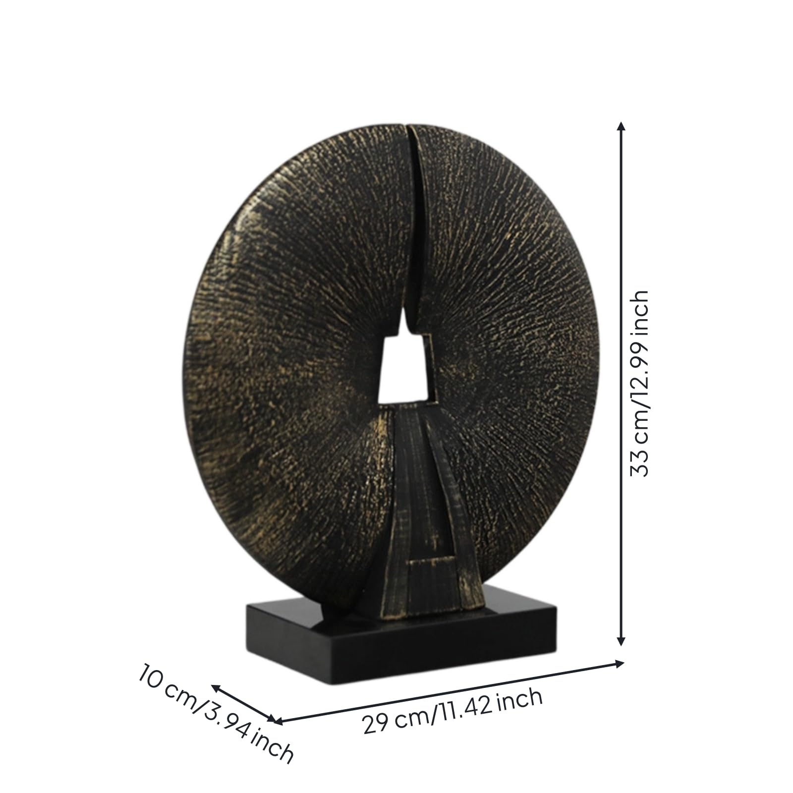 Tischskulptur mit Sockel dekorativ Resin-Skulptur modern Skulptur mit Sockel für Eingangsbereich, Schwarz, 29 10 33CM
