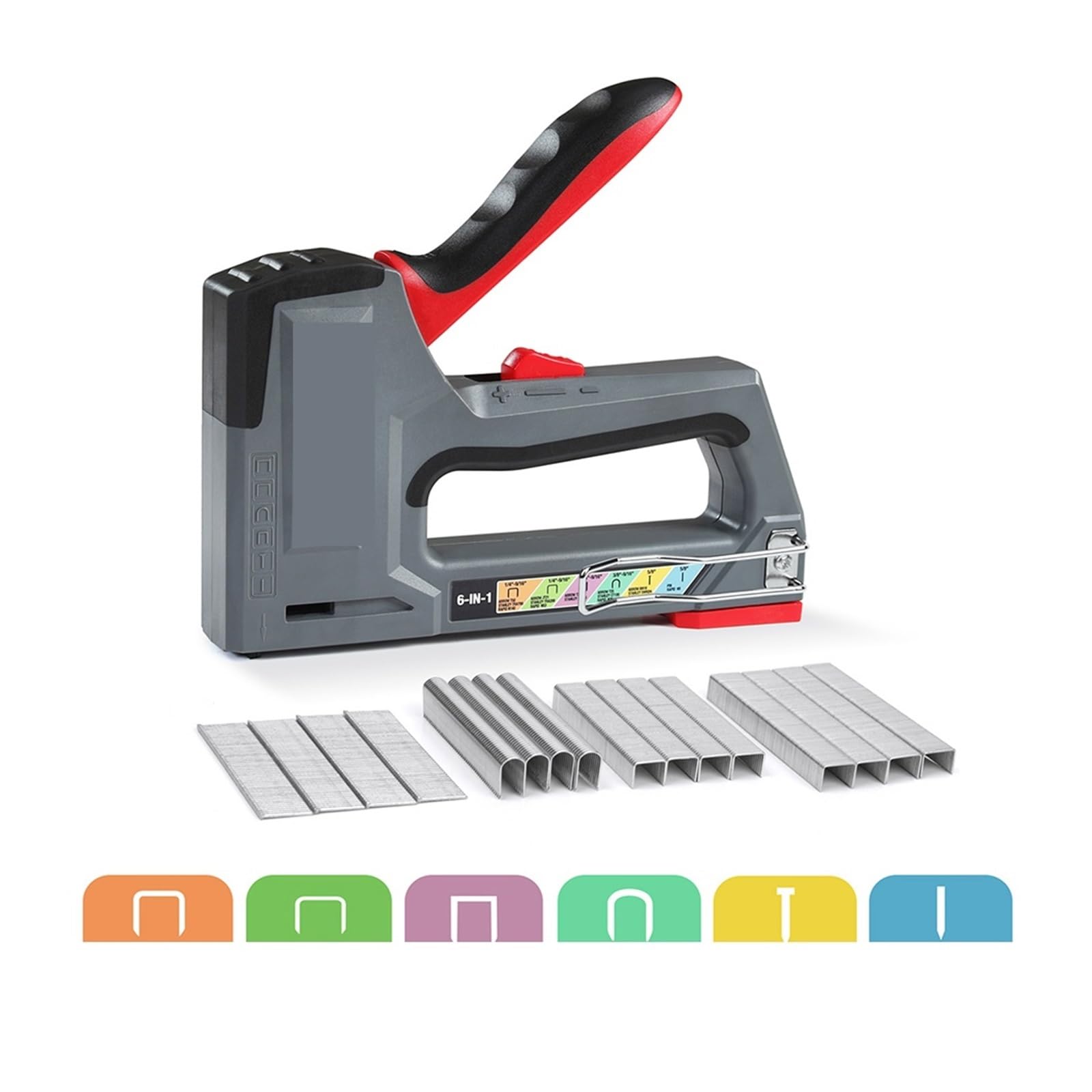 OWOHYG Light Duty Nail 6-In-1 Staple Manual Brad Nailer Upholstery Stapler For Decoration And Carpentry