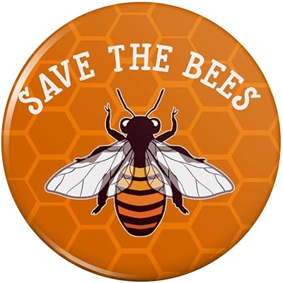 Save The Bees Honey Pinback Button Pin Badge - 1