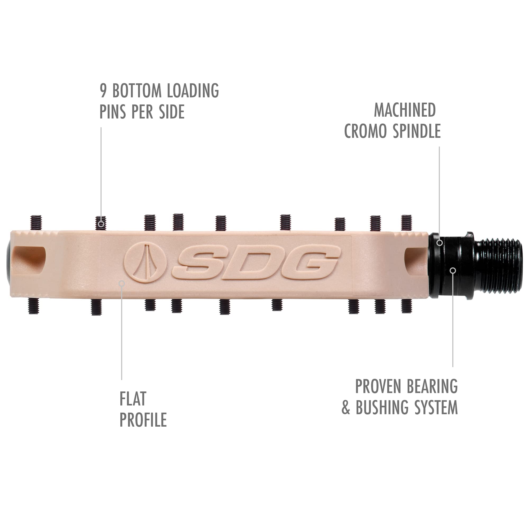 SDG Components Comp Pedale Piattaforma Mountain Bike - Nylon Composito 9/16" Cr-Mo Mandrino