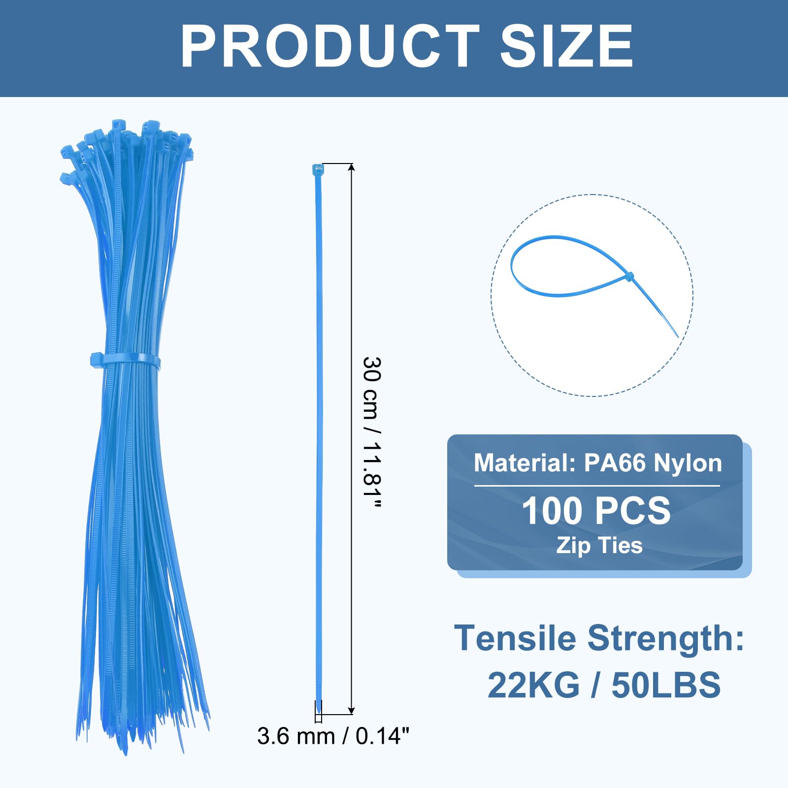 PATIKIL Cable Zip Ties 12 Inch - Image 2