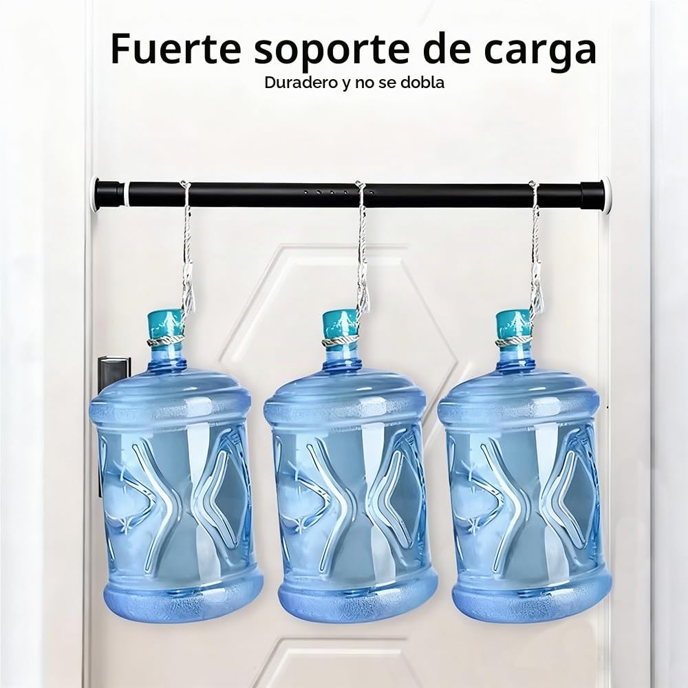 Barra Cortina Sin Taladrar,Barra Armario Extensible,Ajustable Entre 260 y 310 Cm,Diámetro De 32 Cm,Incluye Soporte, Negro Mate,Capacidad De Carga De 15 Kg,Apto Para Armarios,Balcones,Ventanas, Etc.