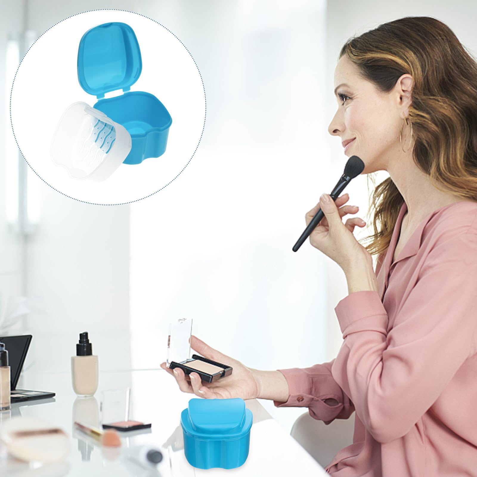 Boîte pour Prothèse Dentaire Mini en Pp Bleue, Porte-prothèse