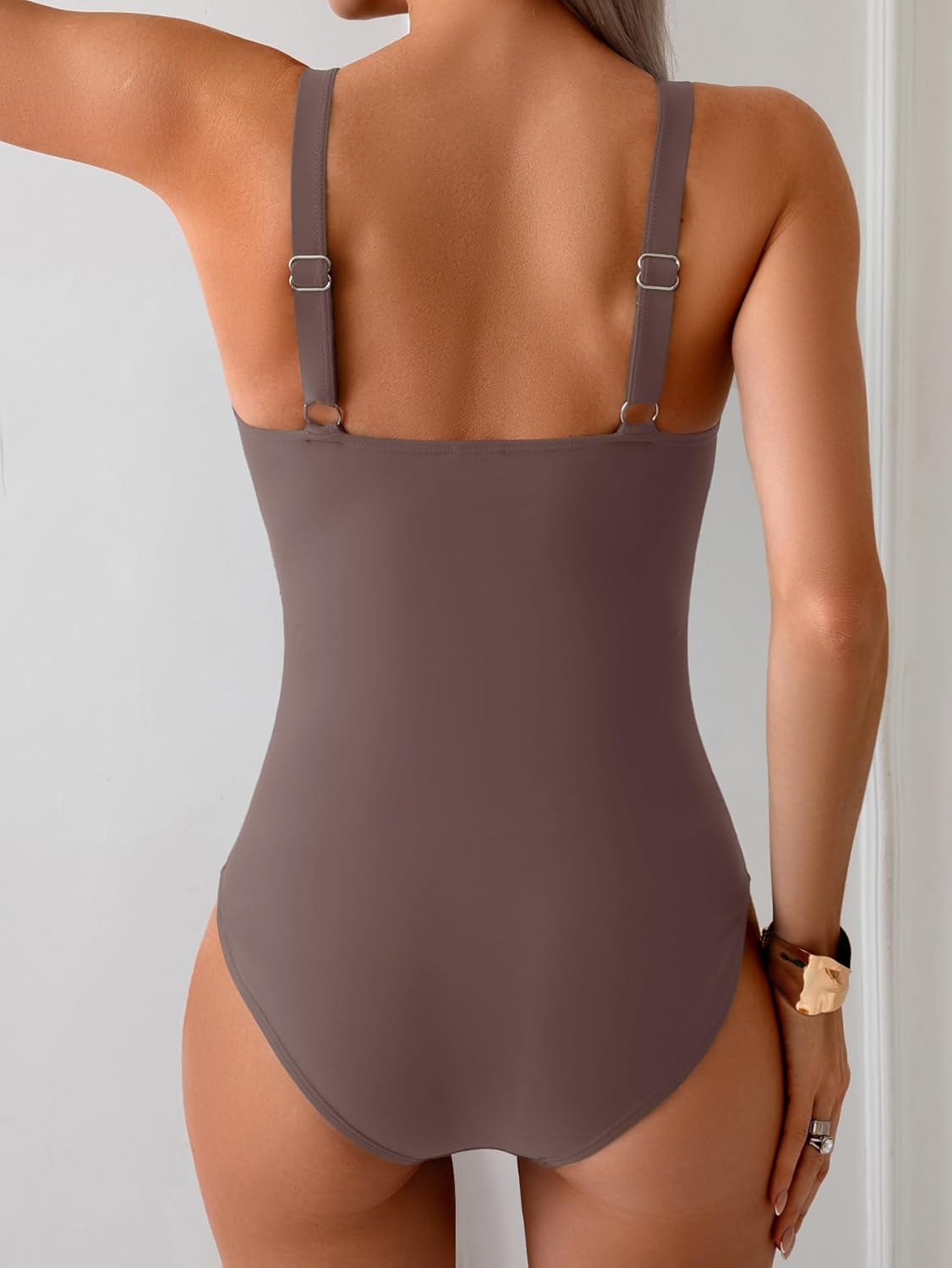 Women's One Piece Ruched Tummy Control Bathing Suit Slimming Swimsuit Full Coverage Swim Suit Curvy Swimwear - Image 2