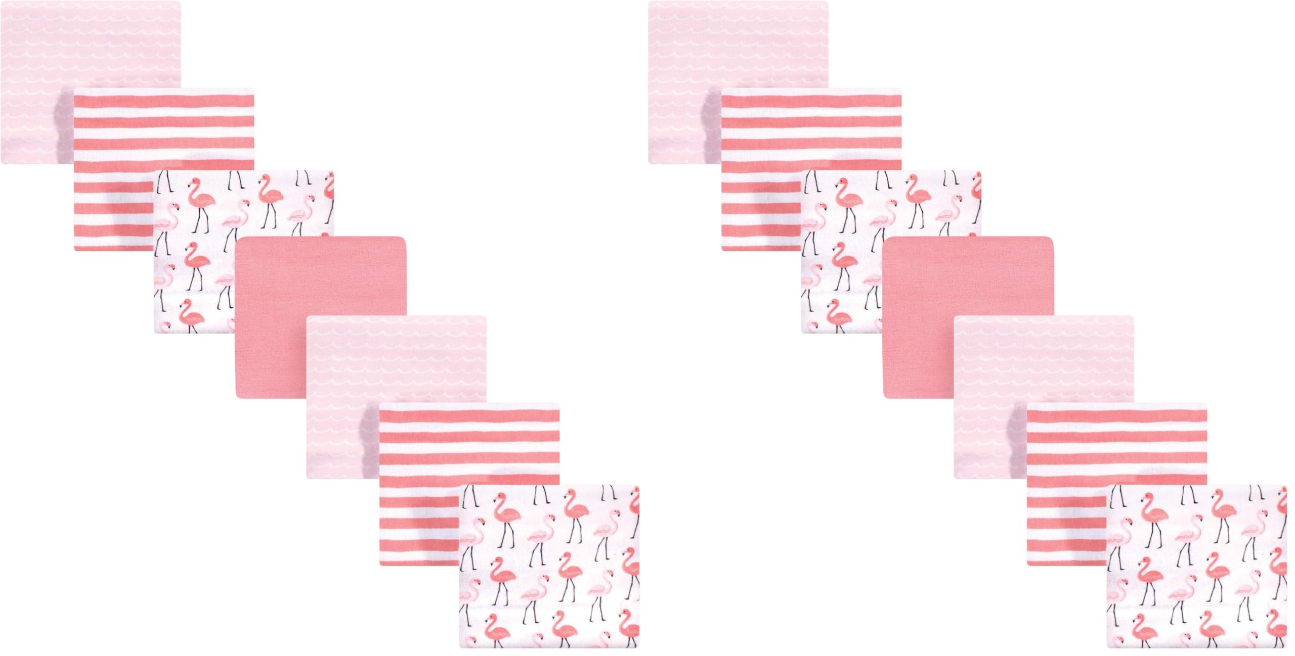 Hudson Baby Unisex Baby Cotton Flannel Receiving Blankets Bundle, Flamingos, One Size (Pack of 2)